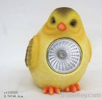 resin chick decoration with solar light