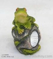 resin decorative frog with solar light