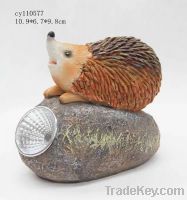 resin hedgehog with solar light decoration