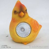 polyresin bird with solar light decoration