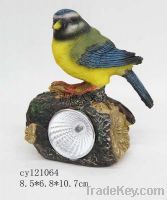 polyresin bird decoration with solar light