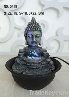 polyresin tabletop buddha fountain