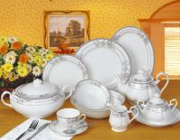 Bone China 61pcs dinner set with golden design