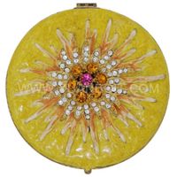 Sell metal enamelled jewelled compact mirror(41112)