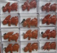 gemstone rabbit pendants