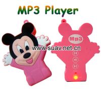 Mickey MP3 Player, mini Cartoon/Figure digital soft gums toy mp3 player