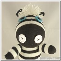 Sell 100%handmade sock stuffed animals sock zebra