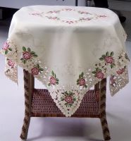 Machine embroidery table cloth, tablecloth, table linen, table cover