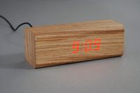 wooden LED alarm clock