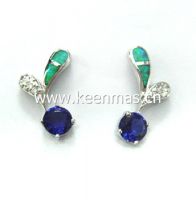 Sell 925 sterling silver earrings with opal stones_fashion jewelry