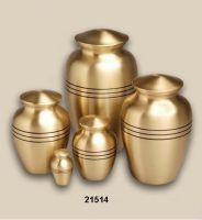 Classic Bronze with Stripes Brass Cremation Urn