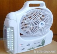 Solar Fan with LED Lamp AC/DC Rechargeable