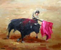 Sell Original Bullfight Oil Painting by Art4global Gallery