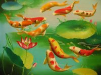 Sell Handimade Animal Oil Painting (Fish) by Art4global Gallery
