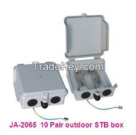 10 pairs Outdoor  distribution box with STB module 220 x 190 x 95mm key locking with STB module without protection