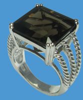 Sell Sterling Silver Rings Smoky Quartz Ring - JW0143