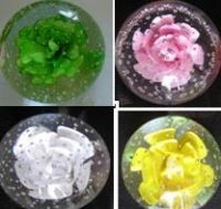 Sell glass flower ball, glass paperweight