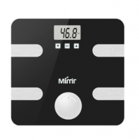 Mimir Body Fat Scale - Measures Weight, Body Fat, Water, & Bone Mass 400 Lbs Capacity Tempered Glass (Black) MZ-01