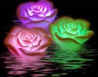Led rose shape floating candle light