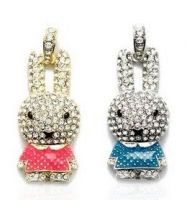 Beautiful rhinestone jewelry rabbit usb flash drive disk gift for her