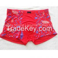 Sell Trendy red men's soft boxer shorts