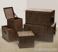 Sell Set of 5 faux leather storage boxes