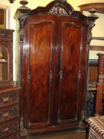 Antique Mahogany wood figured cupboard made by DUNN AND COMPANY