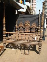 antique furniture Anglo indian 4 post fully carved bed .