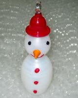 Handmade Glass Snow Man