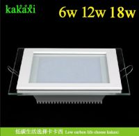 Factory orders 6w 12w 15w square Glass led panel light SMD 5730 LED square kitchen lamp indoor lighting