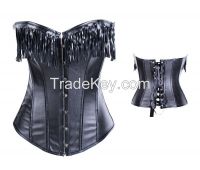 Sexy Leather Corset Back Lace Up Front Steel Closure 2946 S-2X