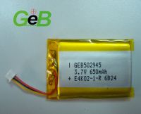 3.7V 650mAh battery cell with PCB and connector