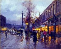 sell cityscape oil painting,