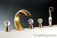 Sell 5pc waterfall golden pvd  bathroom tub faucets