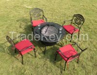 outdoor furniture garden cast-iron bbq grill set