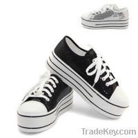 Sell sparkly black canvas shoe