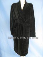 sel Black  cotton  bathrobe