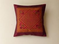 Hand Embroidered Silk Cushion Cover