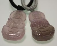 Large agate Guanyin pendants