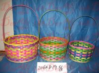 Sell colorful handle bamboo basket