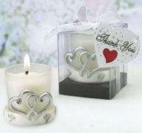 Sell double heart candle holder with candle