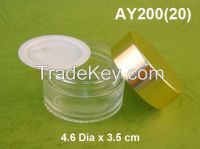 20 gr Glass Cosmetic jar with Aluminum Lid