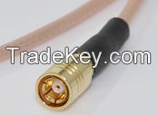 SMB Straight Plug to SMB Straight Plug RG316 Cable, 1 Meter assembly