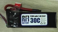 Sell RC plane battery 2 Cell 2200mAh 7.4V 30C Li Poly Lithium Batterie