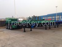 9353TJZPQW-Flat Bed Container Semi-Trailer-Rear Cutting For lcontainer loading
