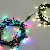 Sell LED string light with multi color LED and black cable connectable 230V/110V/24V