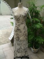 silk ggt printed and sequin  long dress