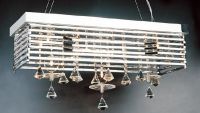 CHROME METAL AND CRYSTAL CEILING  LAMP