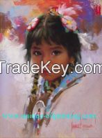 oil painting, Indian figure oil painting