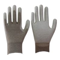 ESD glove (carbon and copper) with PU palm coated